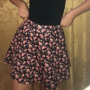 Floral print skater skirt